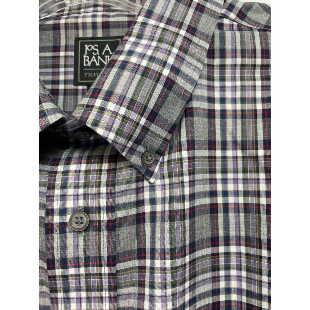 Jos A Bank Traveler shirt Sz XL Tailored Fit Multicolored Button up Shirt (W16) - Picture 3 of 5